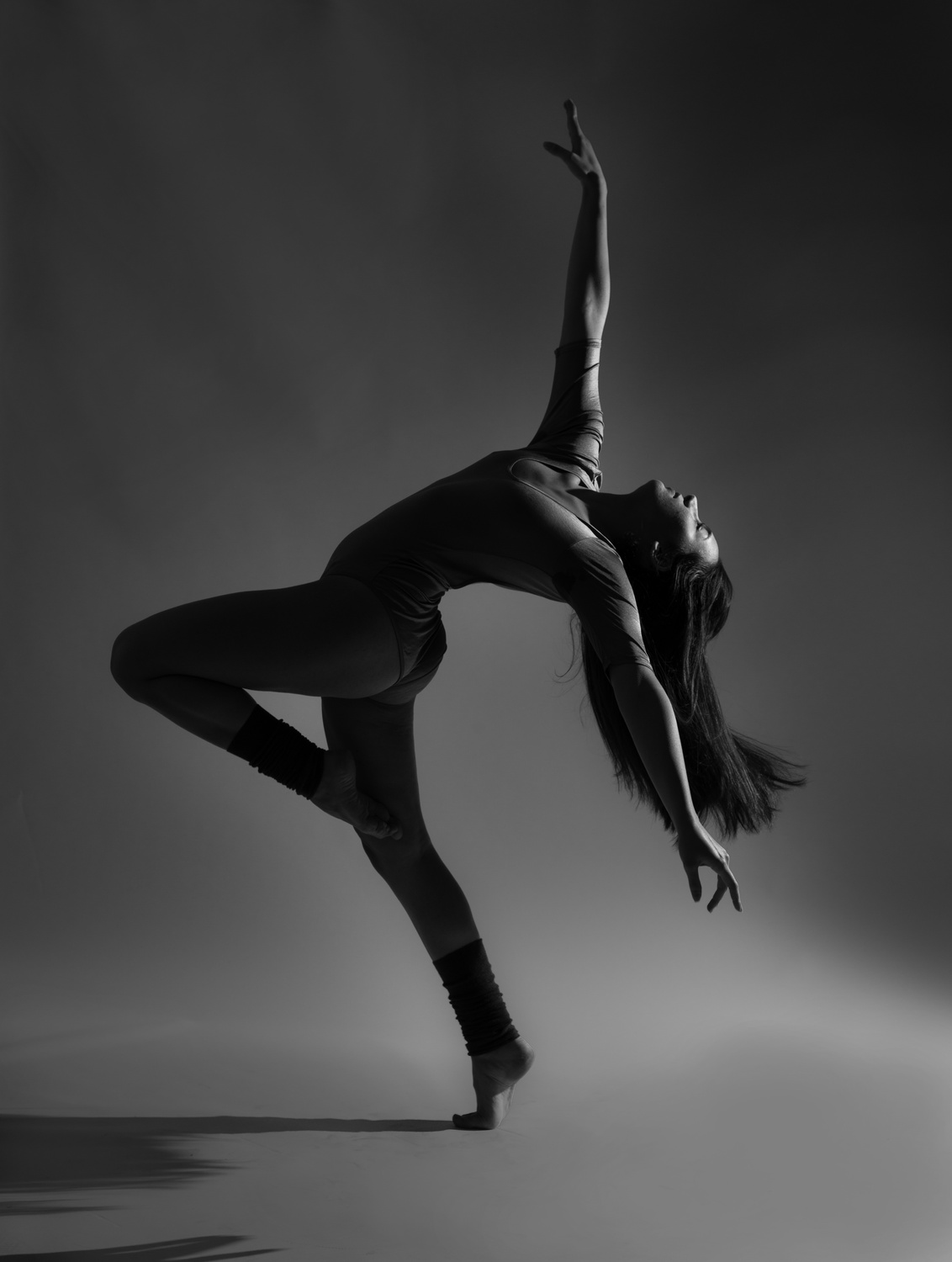 Dancer in black and white
